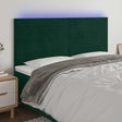 Vidaxl hoofdbord led 160x5x118 128 cm fluweel donkergroen