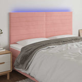 Vidaxl hoofdbord led 180x5x118 128 cm fluweel roze