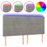 Vidaxl hoofdbord led 200x5x118 128 cm fluweel lichtgrijs
