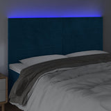 Vidaxl hoofdbord led 200x5x118 128 cm fluweel donkerblauw