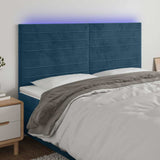 Vidaxl hoofdbord led 200x5x118 128 cm fluweel donkerblauw