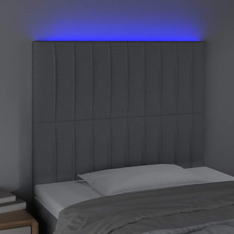 Vidaxl hoofdbord led 80x5x118 128 cm stof lichtgrijs