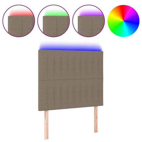 Vidaxl hoofdbord led 90x5x118 128 cm stof taupe