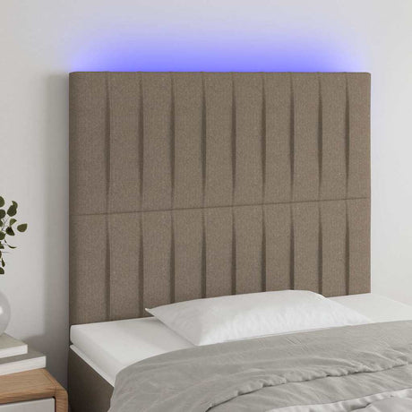 Vidaxl hoofdbord led 90x5x118 128 cm stof taupe