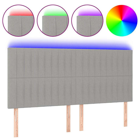 Vidaxl hoofdbord led 180x5x118 128 cm stof lichtgrijs