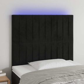 Vidaxl hoofdbord led 80x5x118 128 cm fluweel zwart