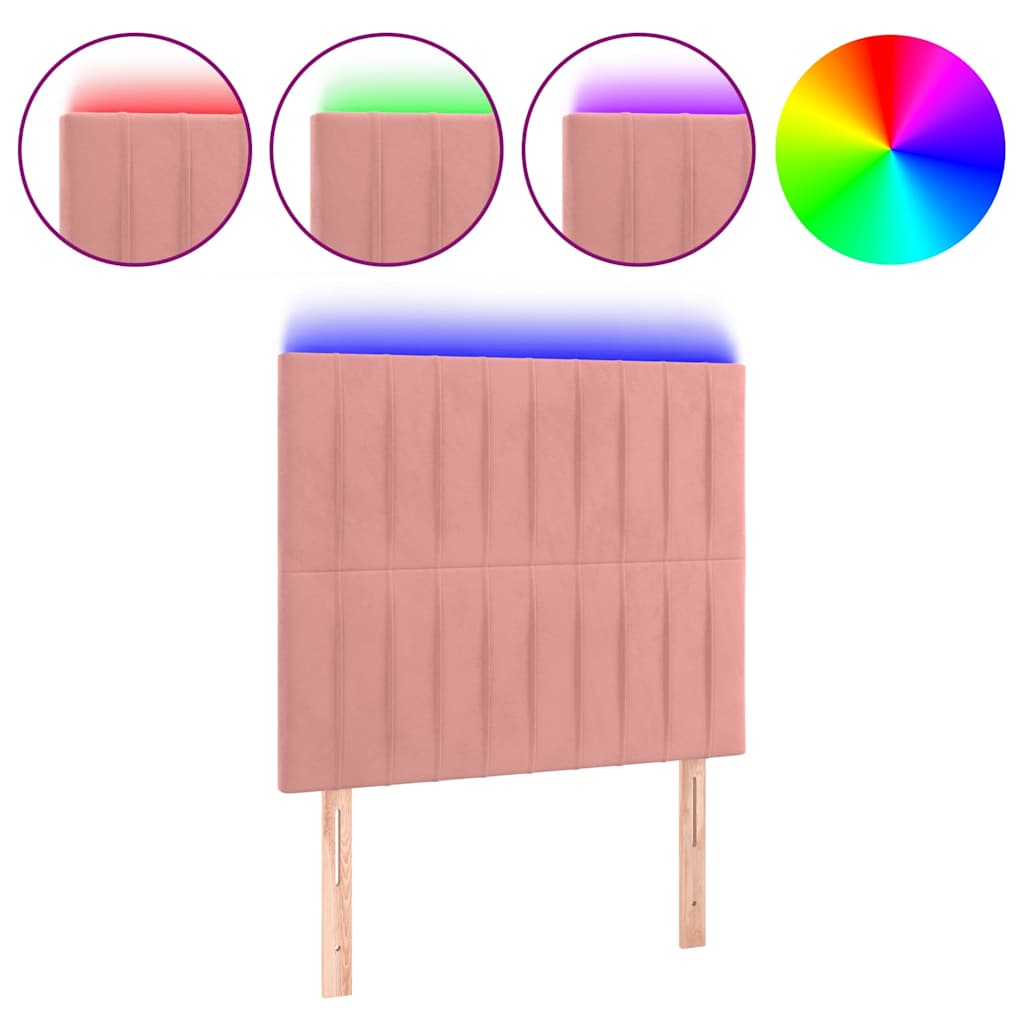 Vidaxl hoofdbord led 80x5x118 128 cm fluweel roze