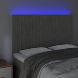 Vidaxl hoofdbord led 144x5x118 128 cm fluweel lichtgrijs