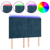 Vidaxl hoofdbord led 144x5x118 128 cm fluweel donkerblauw