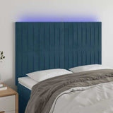 Vidaxl hoofdbord led 144x5x118 128 cm fluweel donkerblauw