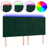 Vidaxl hoofdbord led 160x5x118 128 cm fluweel donkergroen