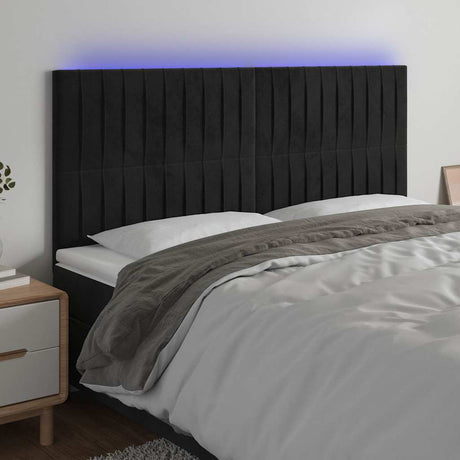 Vidaxl hoofdbord led 180x5x118 128 cm fluweel zwart