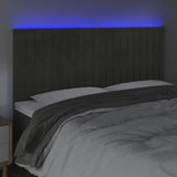 Vidaxl hoofdbord led 200x5x118 128 cm fluweel donkergrijs