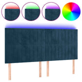 Vidaxl hoofdbord led 200x5x118 128 cm fluweel donkerblauw