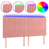 Vidaxl hoofdbord led 200x5x118 128 cm fluweel roze