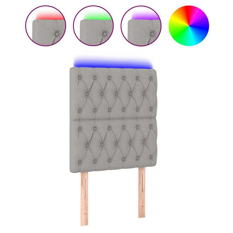 Vidaxl hoofdbord led 80x7x118 128 cm stof lichtgrijs