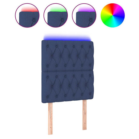 Vidaxl hoofdbord led 80x7x118 128 cm stof blauw
