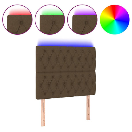 Vidaxl hoofdbord led 90x7x118 128 cm stof donkerbruin