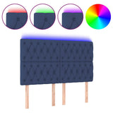 Vidaxl hoofdbord led 144x7x118 128 cm stof blauw