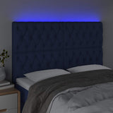 Vidaxl hoofdbord led 144x7x118 128 cm stof blauw