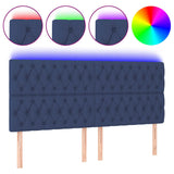 Vidaxl hoofdbord led 200x7x118 128 cm stof blauw
