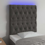 Vidaxl hoofdbord led 80x7x118 128 cm fluweel donkergrijs