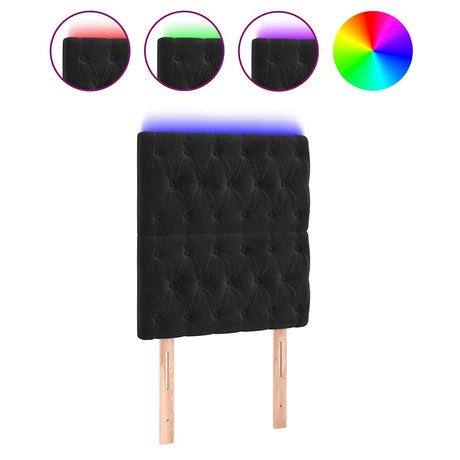 Vidaxl hoofdbord led 80x7x118 128 cm fluweel zwart