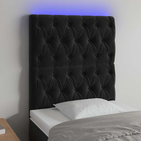 Vidaxl hoofdbord led 80x7x118 128 cm fluweel zwart