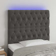 Vidaxl hoofdbord led 90x7x118 128 cm fluweel donkergrijs