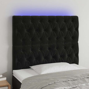 Vidaxl hoofdbord led 100x7x118 128 cm fluweel zwart
