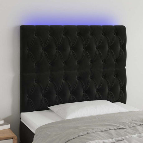 Vidaxl hoofdbord led 100x7x118 128 cm fluweel zwart