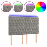 Vidaxl hoofdbord led 144x7x118 128 cm fluweel lichtgrijs