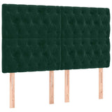 Vidaxl hoofdbord led 144x7x118 128 cm fluweel donkergroen