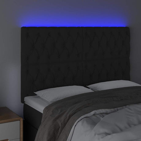 Vidaxl hoofdbord led 160x7x118 128 cm fluweel zwart