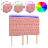 Vidaxl hoofdbord led 160x7x118 128 cm fluweel roze