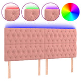 Vidaxl hoofdbord led 180x7x118 128 cm fluweel roze