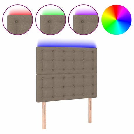 Vidaxl hoofdbord led 80x5x118 128 cm stof taupe