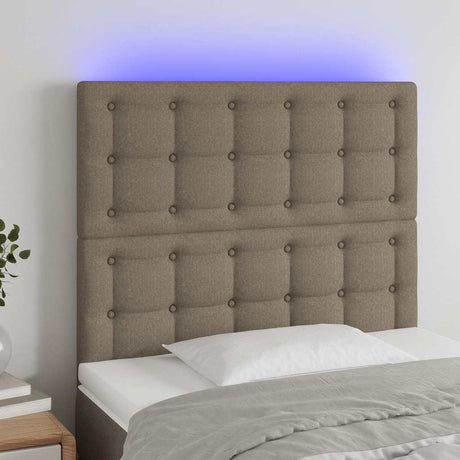 Vidaxl hoofdbord led 80x5x118 128 cm stof taupe