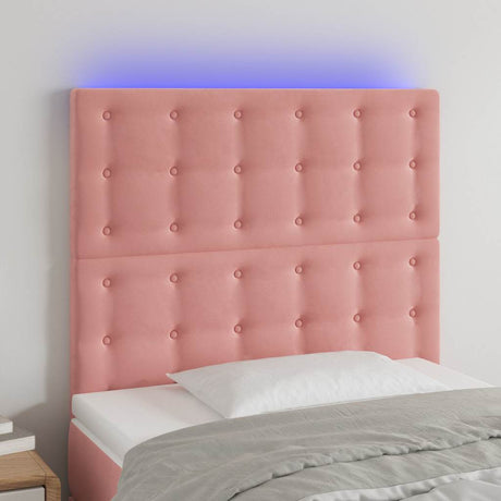 Vidaxl hoofdbord led 80x5x118 128 cm fluweel roze