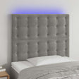 Vidaxl hoofdbord led 90x5x118 128 cm fluweel lichtgrijs