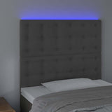 Vidaxl hoofdbord led 100x5x118 128 cm fluweel donkergrijs