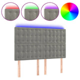 Vidaxl hoofdbord led 144x5x118 128 cm fluweel lichtgrijs
