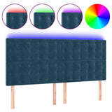 Vidaxl hoofdbord led 200x5x118 128 cm fluweel donkerblauw