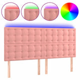 Vidaxl hoofdbord led 200x5x118 128 cm fluweel roze