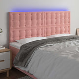 Vidaxl hoofdbord led 200x5x118 128 cm fluweel roze