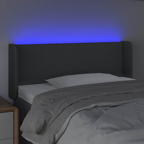 Vidaxl hoofdbord led 93x16x78 88 cm stof donkergrijs
