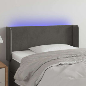 Vidaxl hoofdbord led 83x16x78 88 cm fluweel donkergrijs