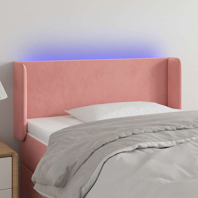 Vidaxl hoofdbord led 83x16x78 88 cm fluweel roze