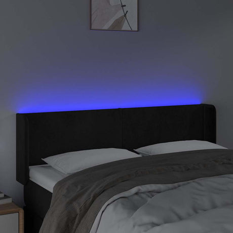 Vidaxl hoofdbord led 147x16x78 88 cm fluweel zwart