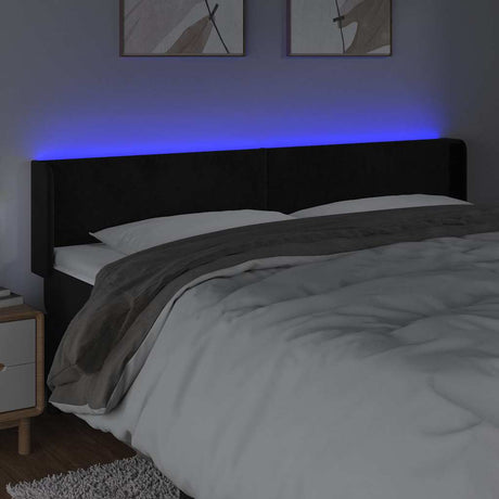 Vidaxl hoofdbord led 183x16x78 88 cm fluweel zwart